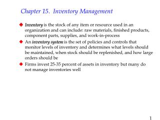 Chapter 15. Inventory Management