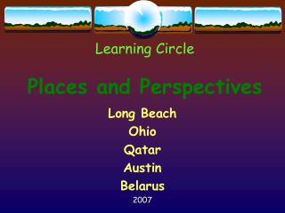 Learning Circle Places and Perspectives