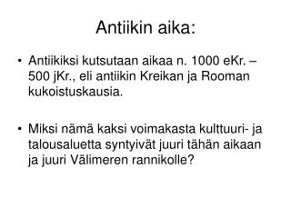 Antiikin aika: