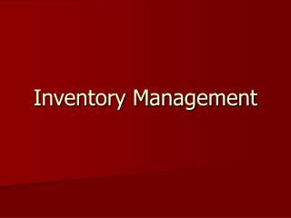 Inventory Management