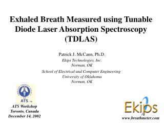 Exhaled Breath Measured using Tunable Diode Laser Absorption Spectroscopy (TDLAS)