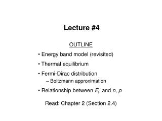 Lecture #4