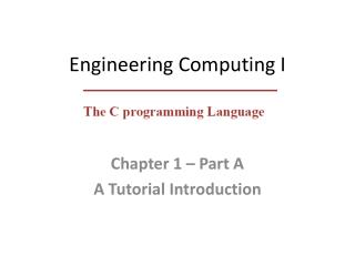 Engineering Computing I