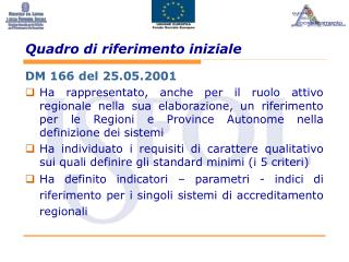 Quadro di riferimento iniziale