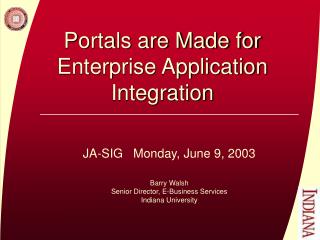 Portals are Made for Enterprise Application Integration
