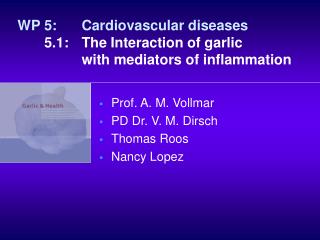 Prof. A. M. Vollmar PD Dr. V. M. Dirsch Thomas Roos Nancy Lopez