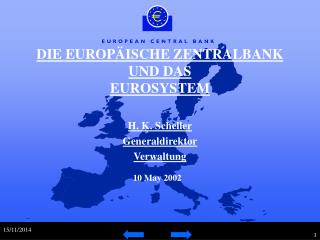 DIE EUROPÄISCHE ZENTRALBANK UND DAS EUROSYSTEM