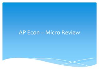 AP Econ – Micro Review