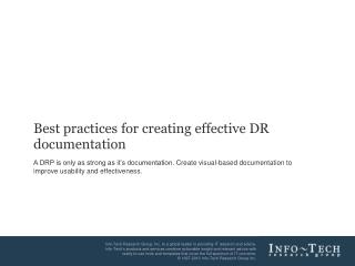 Best practices for creating effective DR documentation