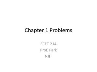 Chapter 1 Problems