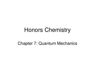 Honors Chemistry