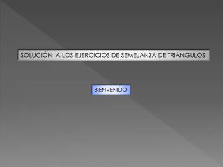 SOLUCIÓN A LOS EJERCICIOS DE SEMEJANZA DE TRIÁNGULOS