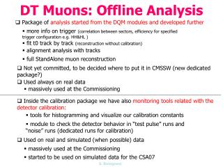 DT Muons: Offline Analysis