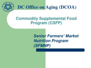 Commodity Supplemental Food Program (CSFP)