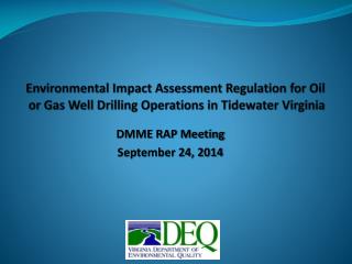 DMME RAP Meeting September 24, 2014
