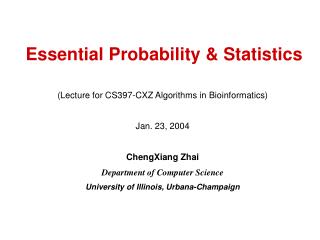 Essential Probability &amp; Statistics