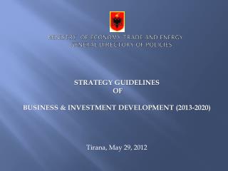 MINISTRy of economy trade and energy general directory of policies