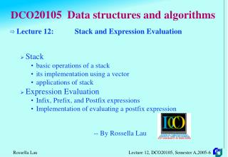 DCO 20105 Data structures and algorithms