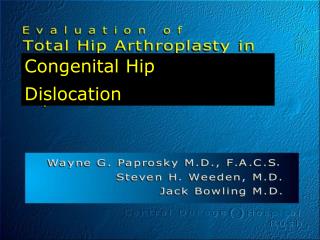 Congenital Hip Dislocation