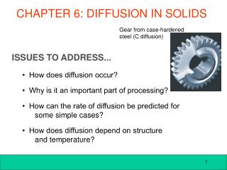 CHAPTER 6: DIFFUSION IN SOLIDS