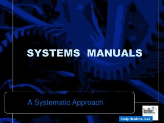 SYSTEMS MANUALS