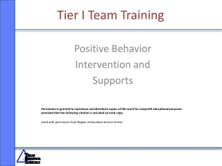 Tier I Team Training