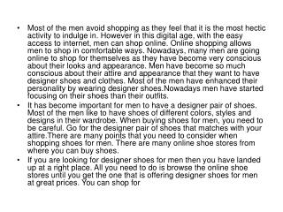 Most of the men avoid shopping