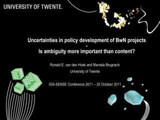 Uncertainties in policy development of BwN projects - Is ambiguity more important than content?