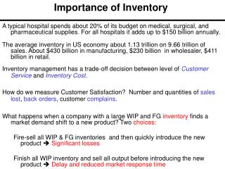 Importance of Inventory