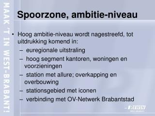 Spoorzone, ambitie-niveau