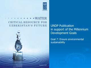 UNDP Publication in support of the Millennium Development Goals