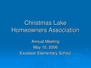 Christmas Lake Homeowners Association