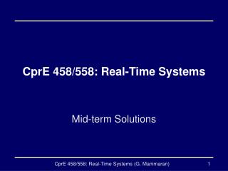 CprE 458/558: Real-Time Systems