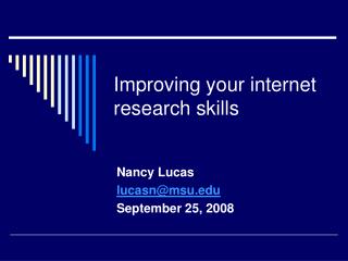 Improving your internet research skills