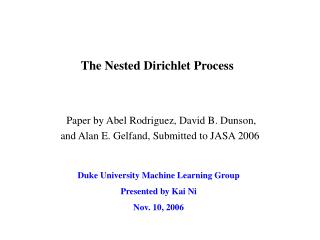 The Nested Dirichlet Process