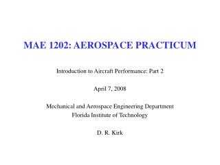 MAE 1202: AEROSPACE PRACTICUM