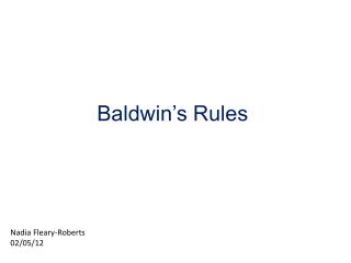 Baldwin’s Rules
