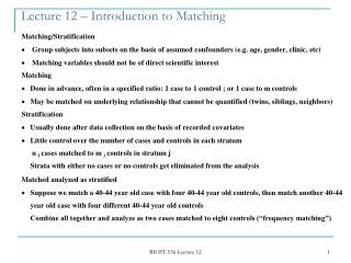 Lecture 12 – Introduction to Matching