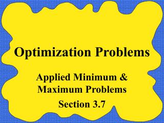 Optimization Problems