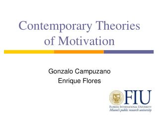 Contemporary Theories of Motivation