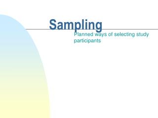 Sampling
