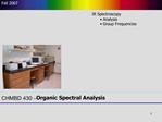 CHMBD 430 Organic Spectral Analysis