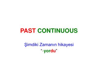 PAST CONTINUOUS