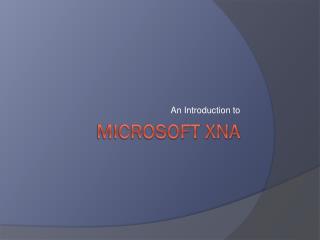 Microsoft XNA