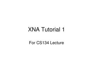 XNA Tutorial 1