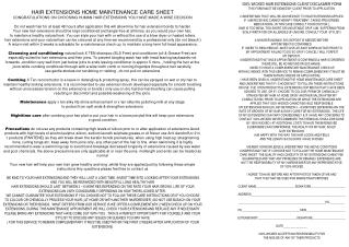 100% WICKED HAIR EXTENSIONS CLIENT DISCLAIMER FORM