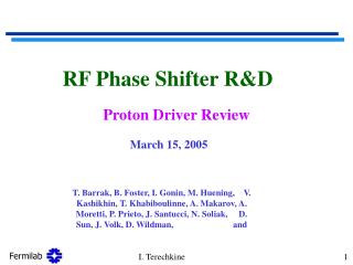 RF Phase Shifter R&amp;D