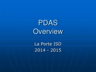 PDAS Overview