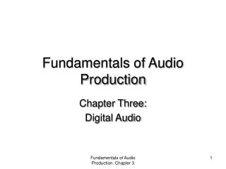 Fundamentals of Audio Production