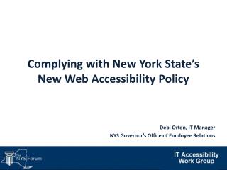 Complying with New York State’s New Web Accessibility Policy